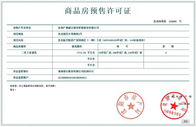 2025年6月第一周沈阳4个项目取得预售证！(图4)